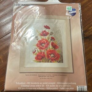 Vervaco Poppies & Swirls Cross‎ Stitch Kit NEW